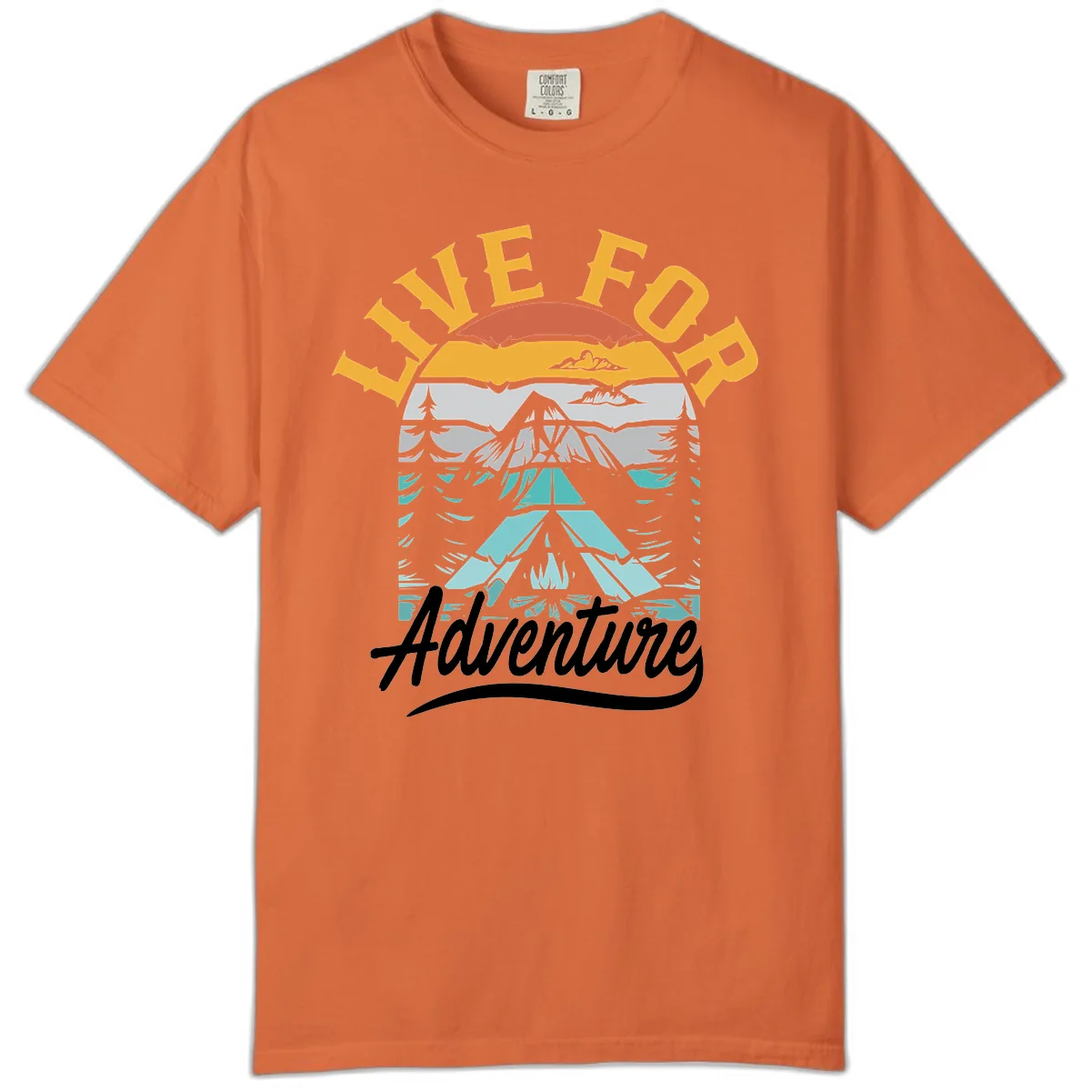 Live For Adventure Mountain Landscape Comfort Color in Burnt Orange