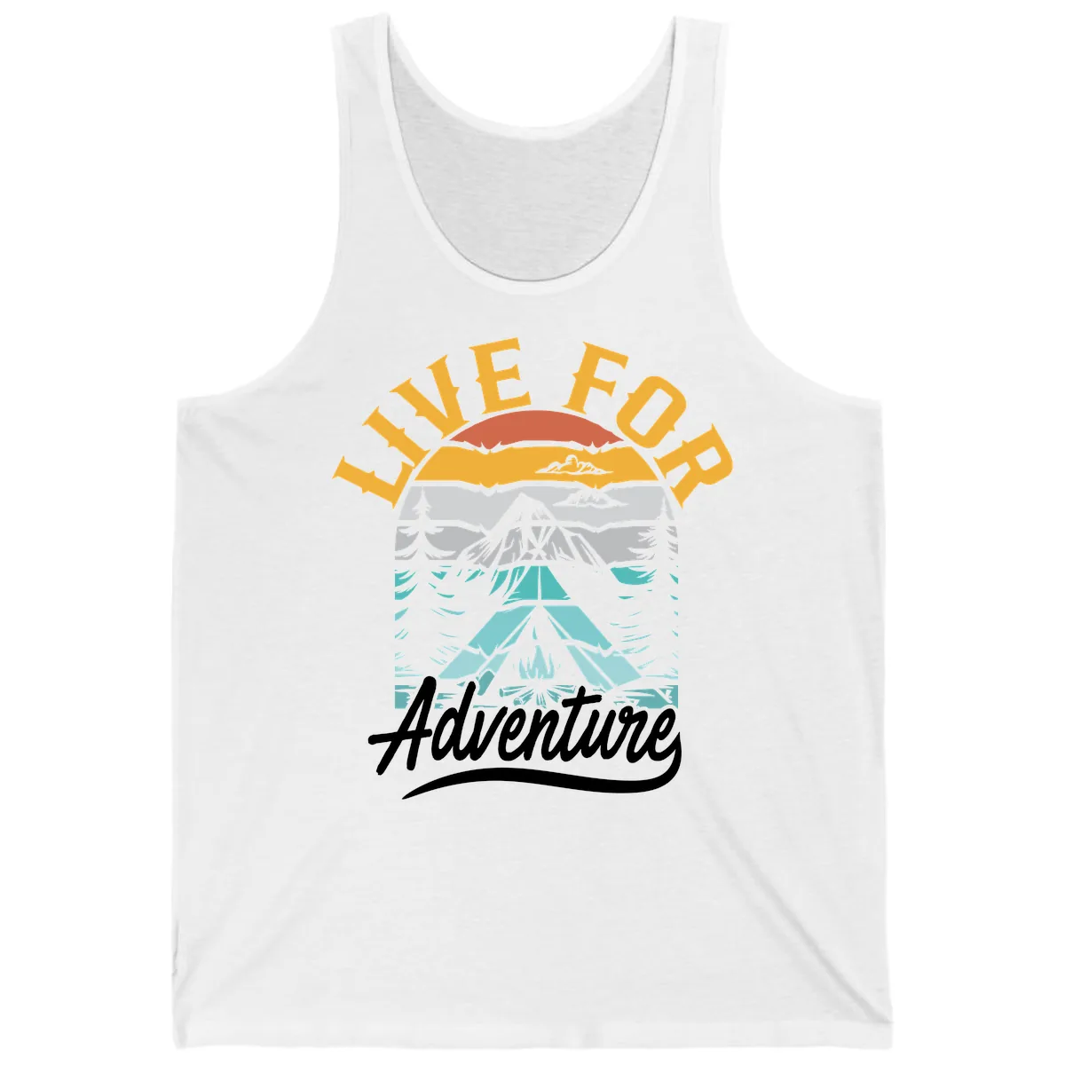 Live For Adventure Mountain Landscape Tank in White