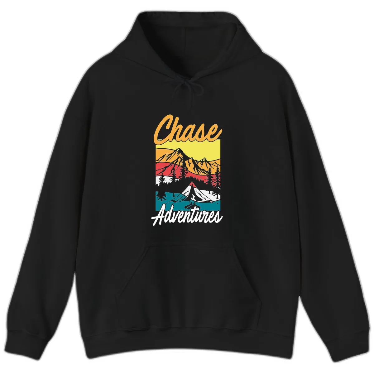 Chase Adventures Mountain Landscape Hoodie in Black