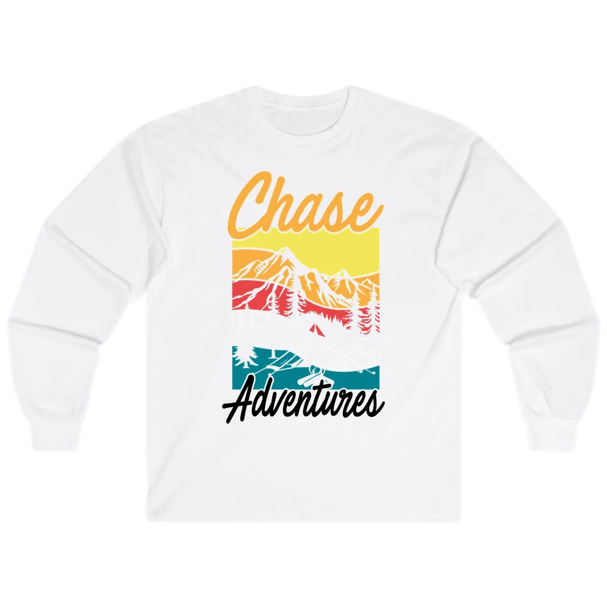 Chase Adventures Mountain Landscape Long Sleeve in White