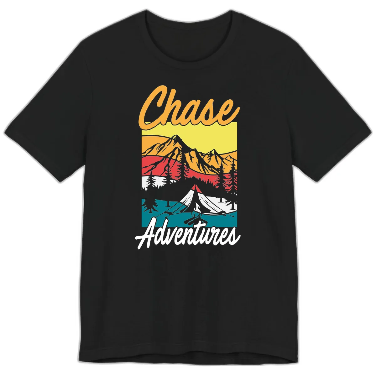Chase Adventures Mountain Landscape Premium T-Shirt in Black