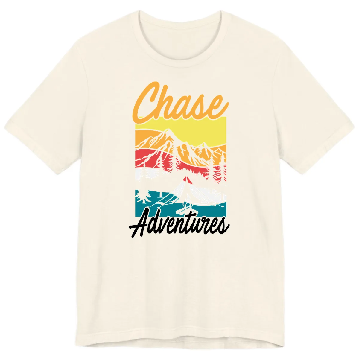 Chase Adventures Mountain Landscape Premium T-Shirt in Natural