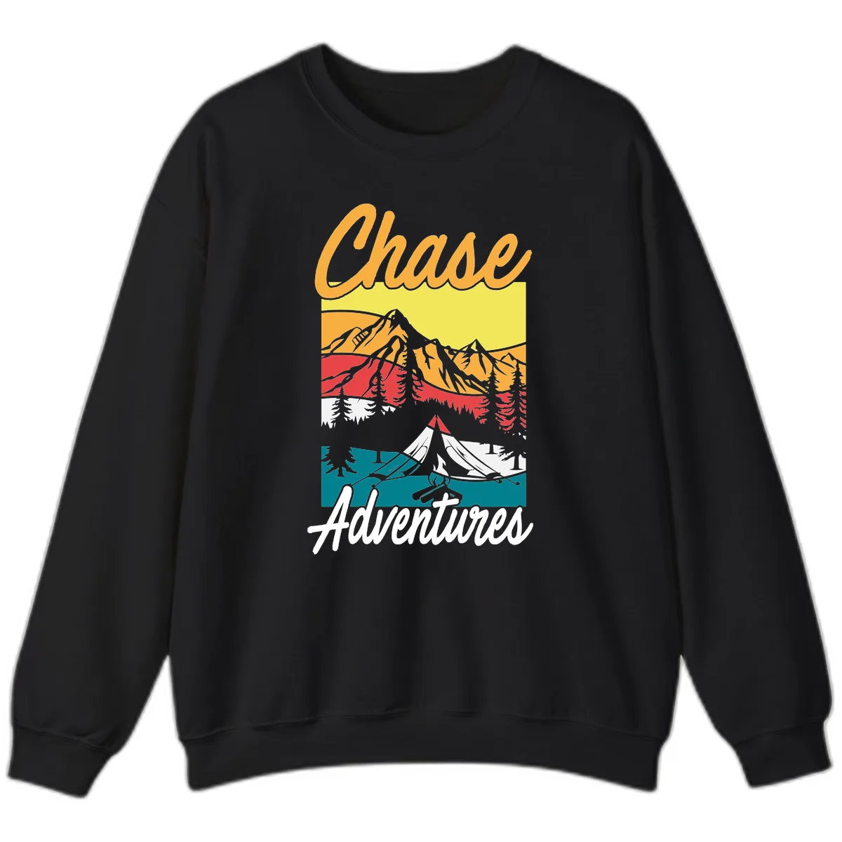 Chase Adventures Mountain Landscape Sweatshirt in Black