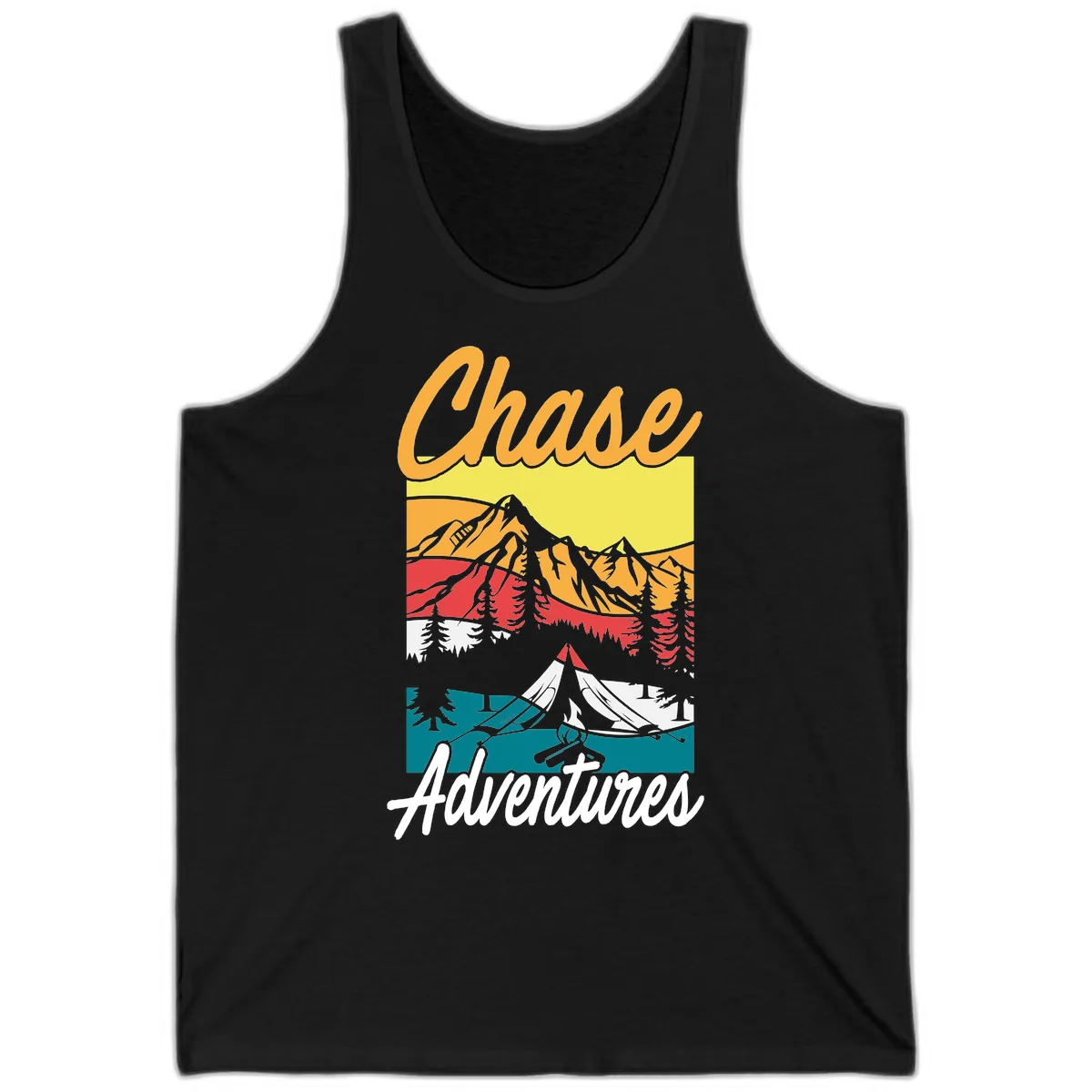 Chase Adventures Mountain Landscape Tank in Black