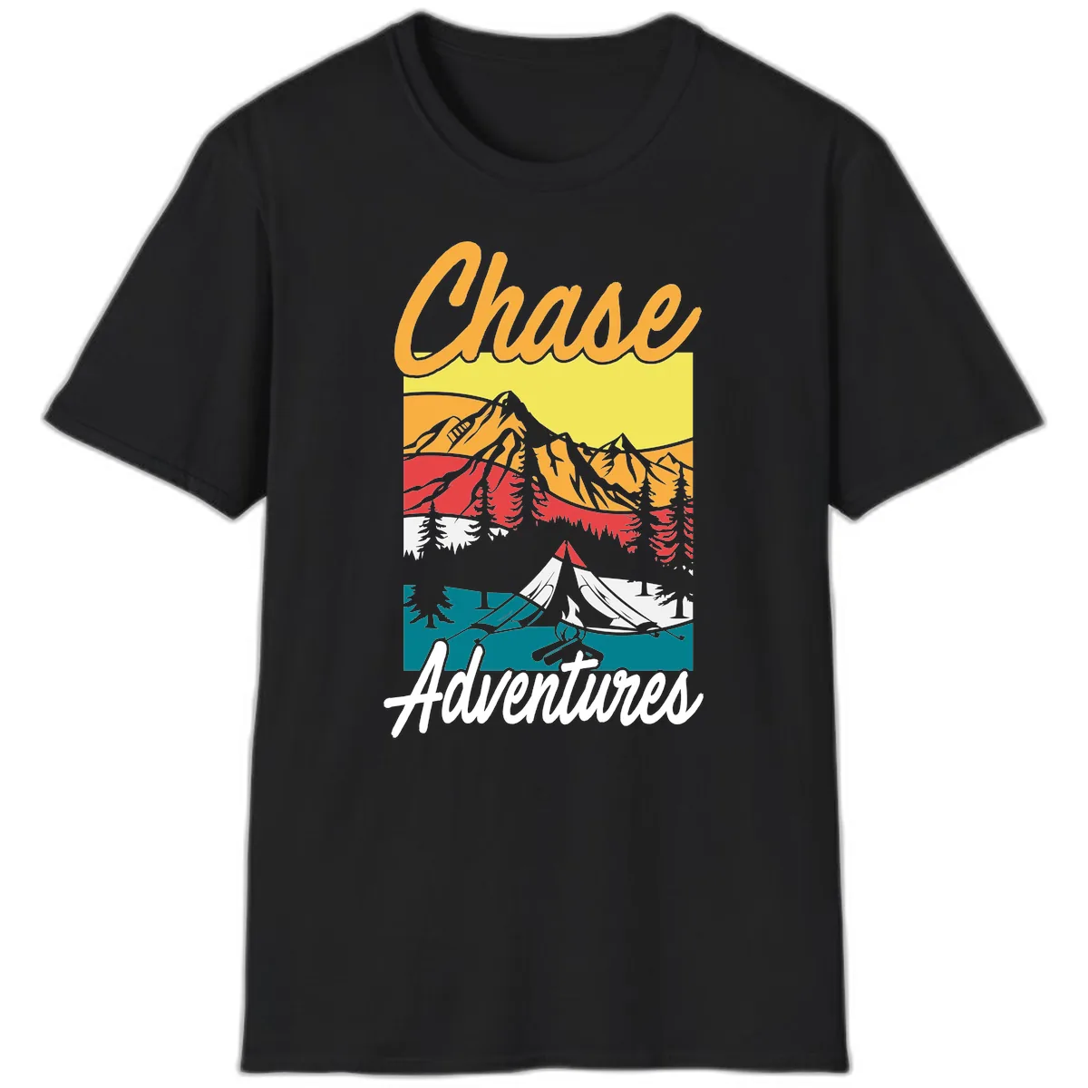 Chase Adventures Mountain Landscape T-Shirt in Black