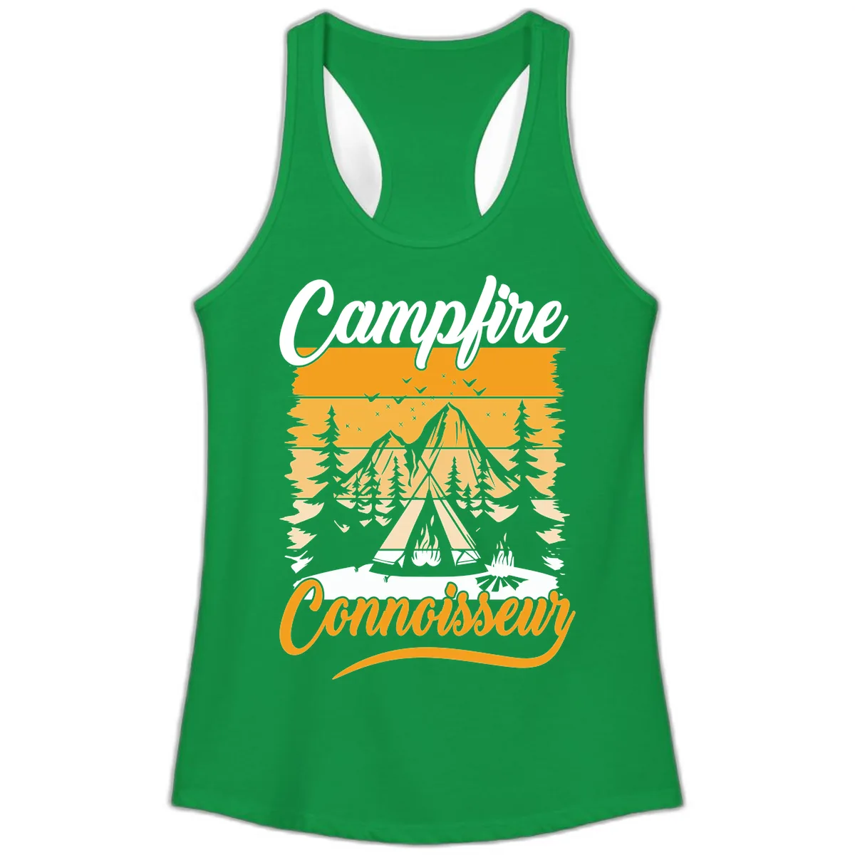 Campfire Connoisseur Ladies Tank in Solid Kelly Green