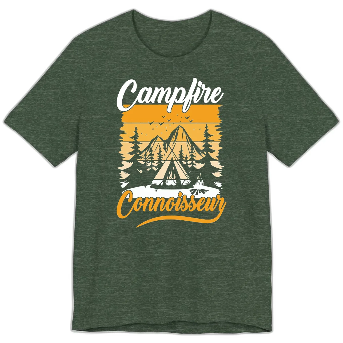 Campfire Connoisseur Premium T-Shirt in Heather Forest