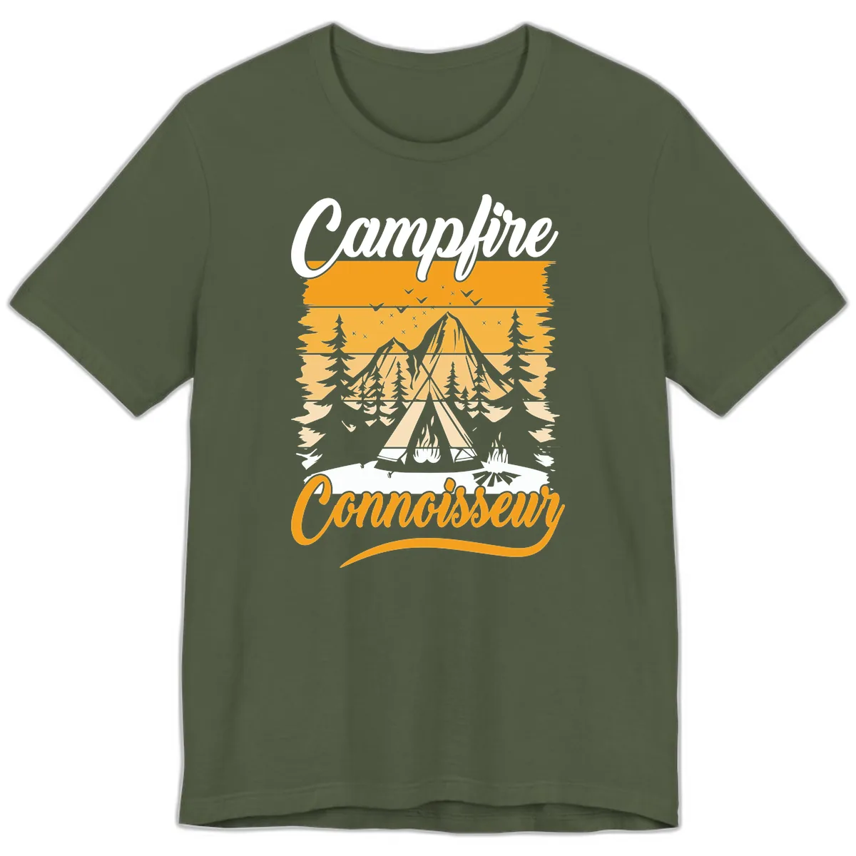 Campfire Connoisseur Premium T-Shirt in Military Green