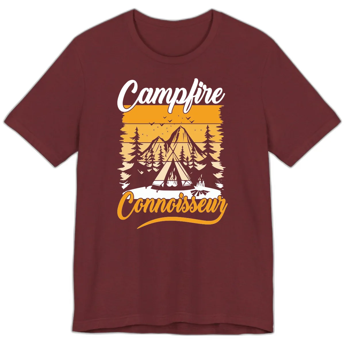 Campfire Connoisseur Premium T-Shirt in Heather Cardinal