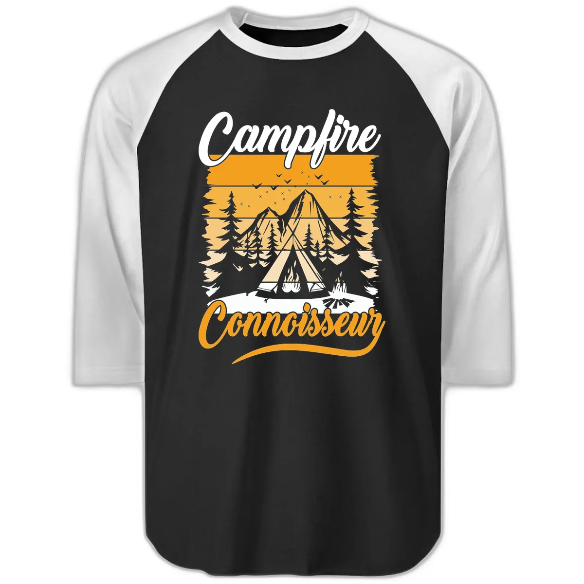Campfire Connoisseur Raglan 3/4 in Black White