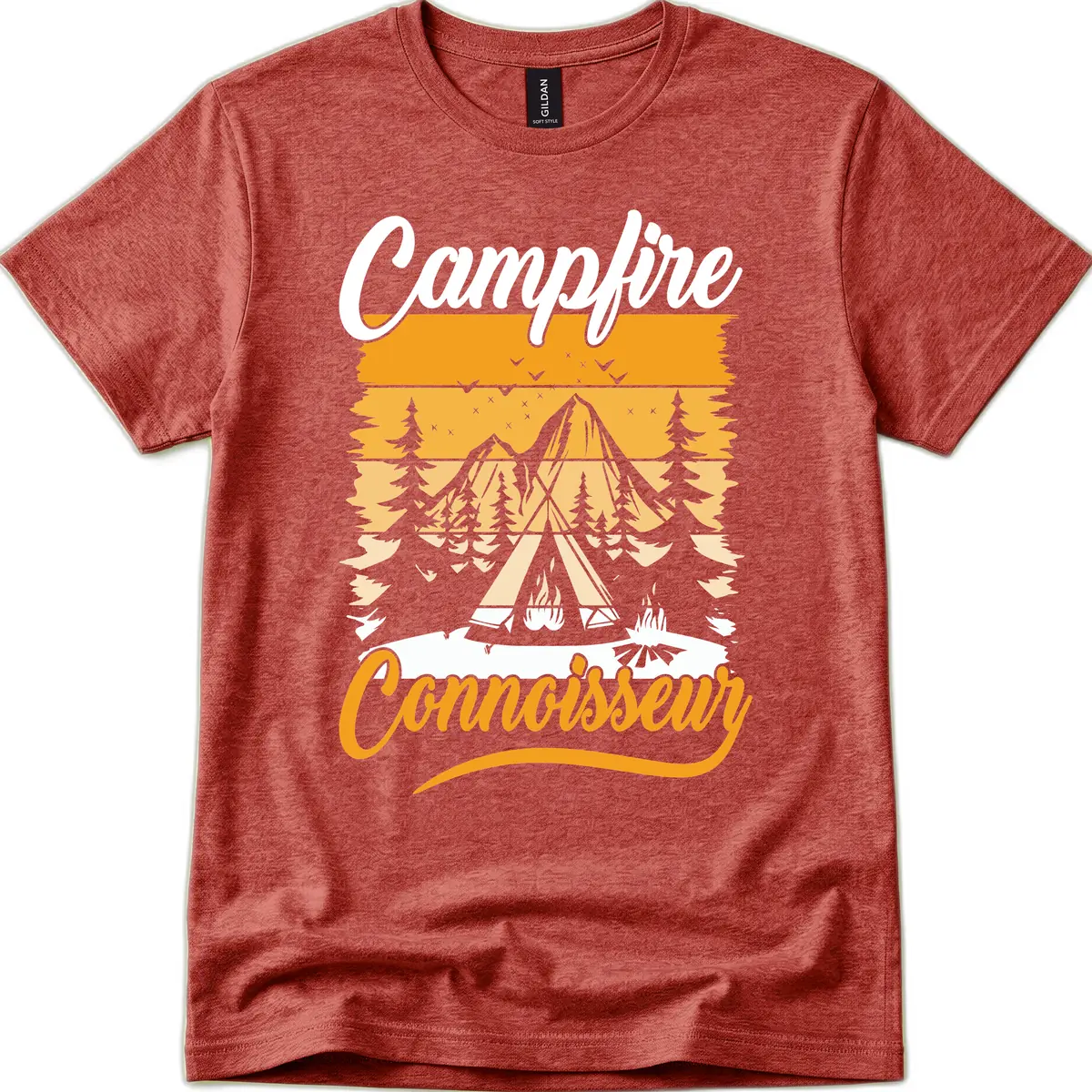 Campfire Connoisseur T-Shirt in Heather Cardinal