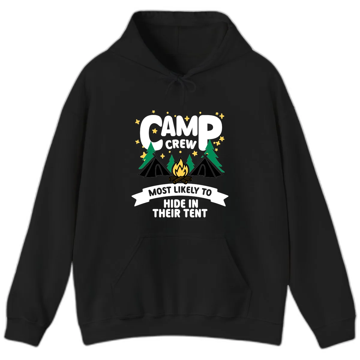 Camp Crew Most Likely To Hide In Tent Hoodie in Black