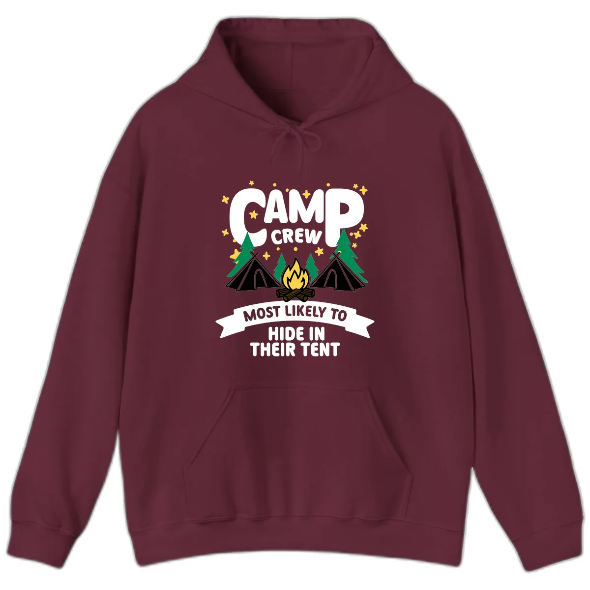 Camp Crew Most Likely To Hide In Tent Hoodie in Maroon