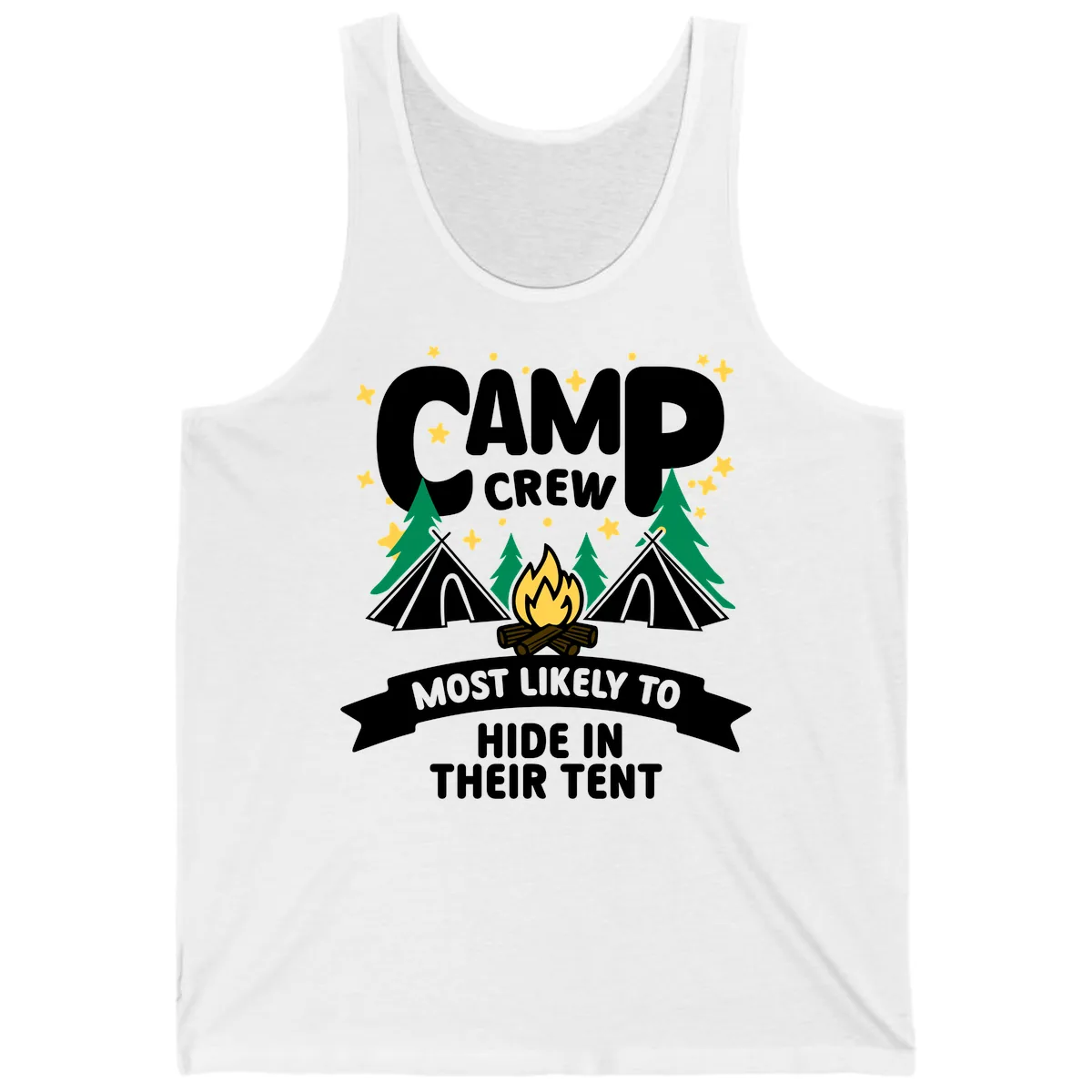 Camp Crew Most Likely To Hide In Tent Tank in White