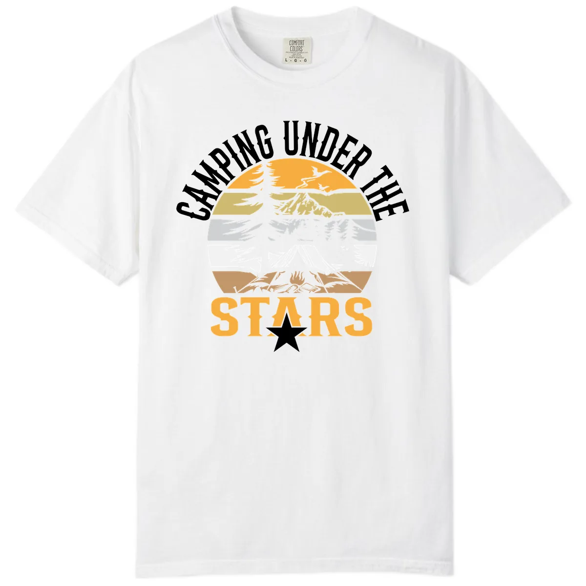 Camping Under The Stars Badge Comfort Color in White