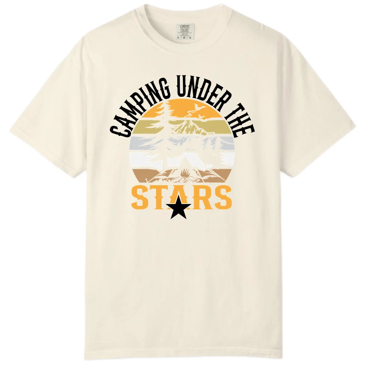 Camping Under The Stars Badge Comfort Color in Ivory