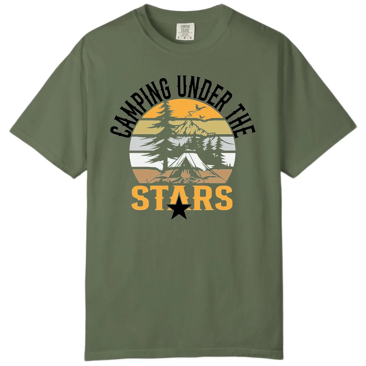 Camping Under The Stars Badge Comfort Color in Sage