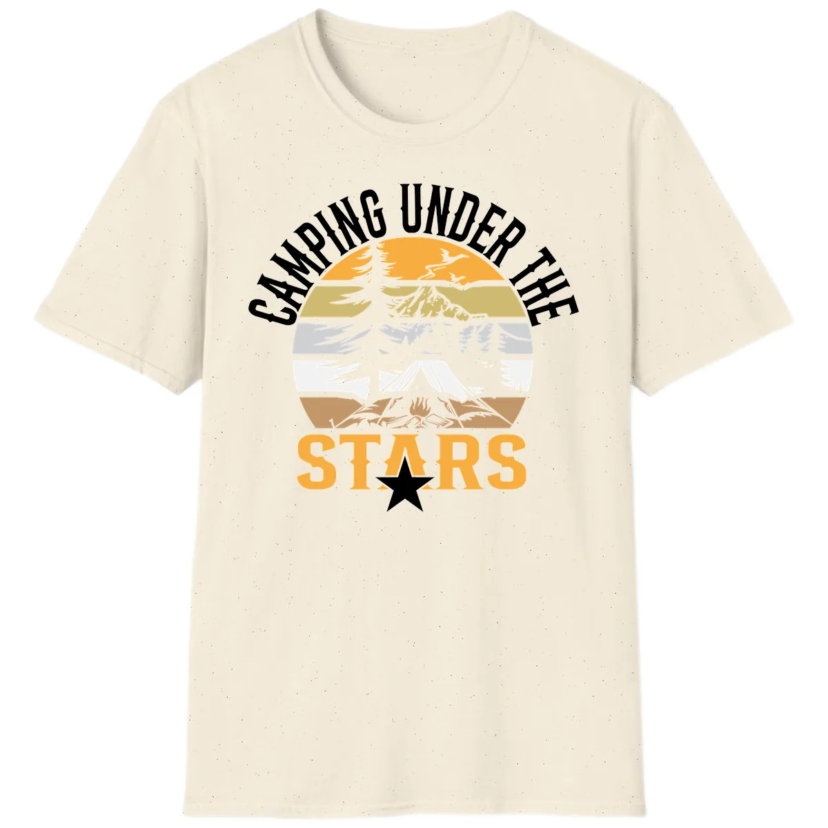 Camping Under The Stars Badge T-Shirt in Natural