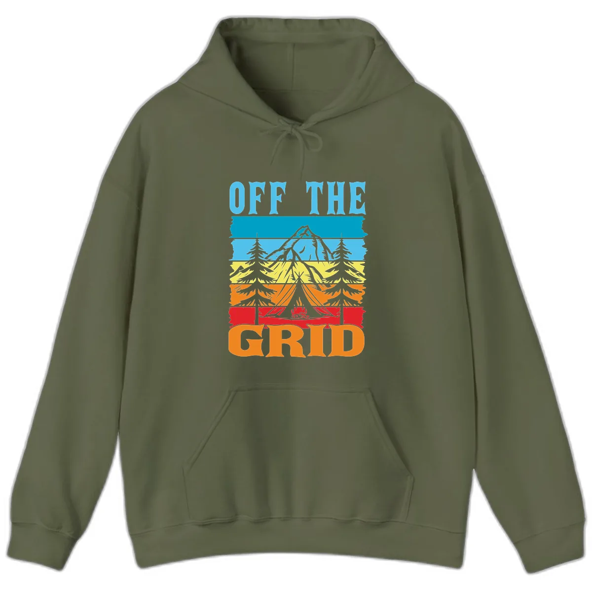 Off The Grid Hoodie in Military Green