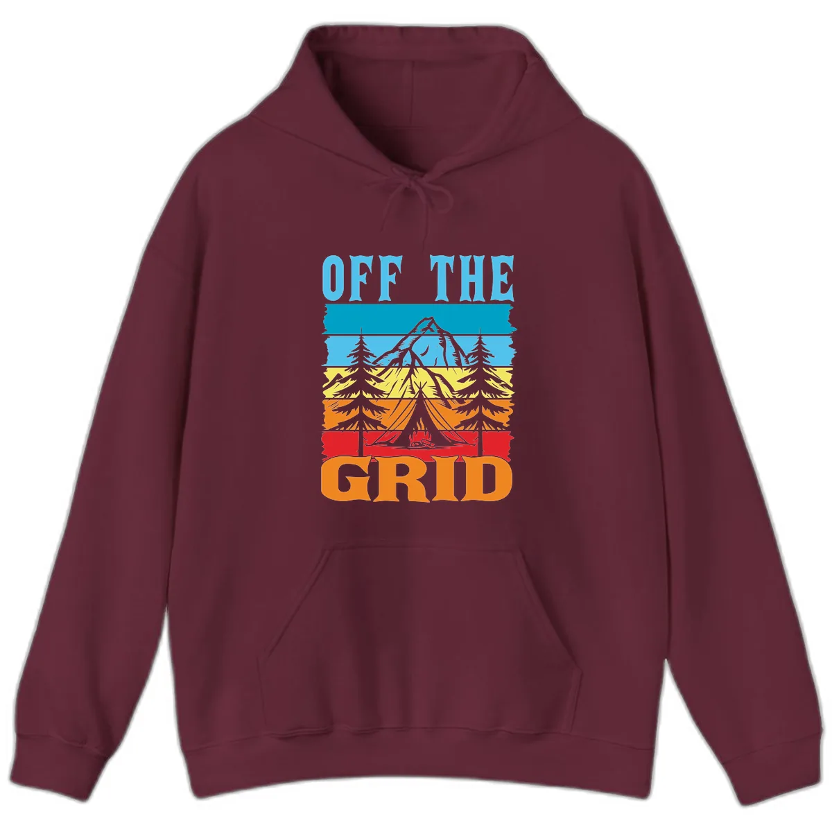 Off The Grid Hoodie in Maroon