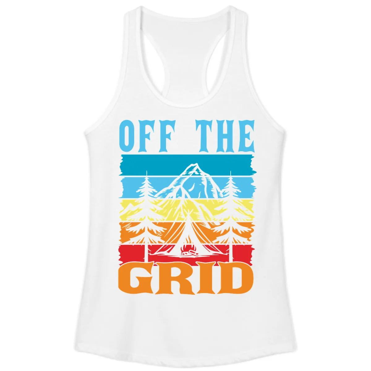 Off The Grid Ladies Tank in White