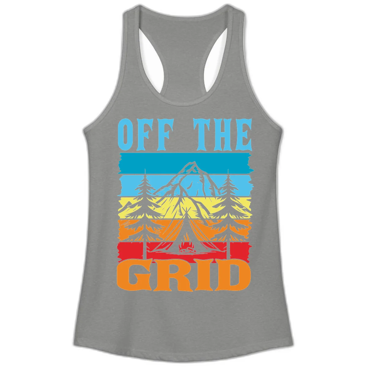 Off The Grid Ladies Tank in Heather Grey