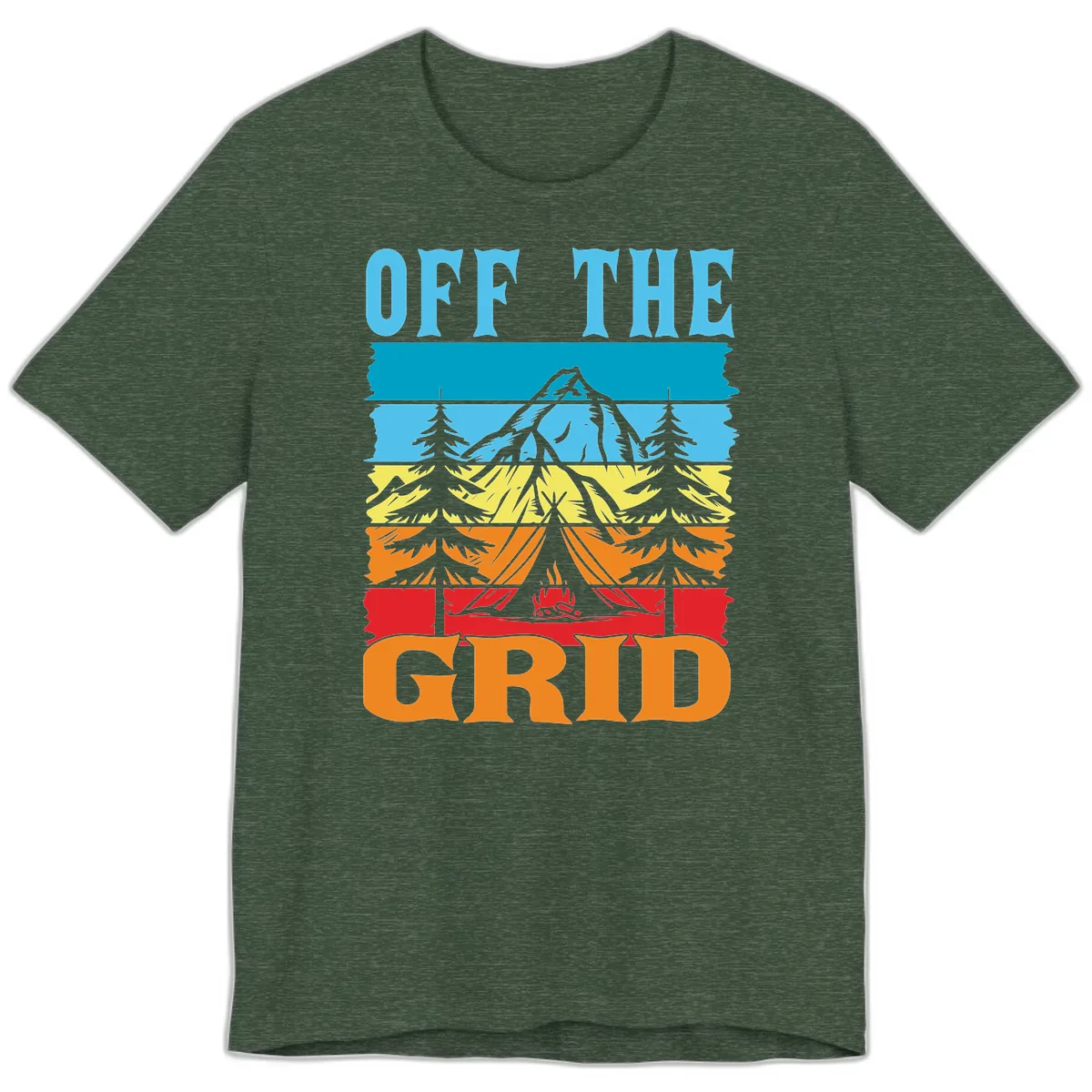 Off The Grid Premium T-Shirt in Heather Forest