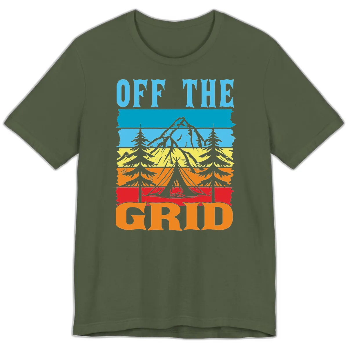 Off The Grid Premium T-Shirt in Military Green