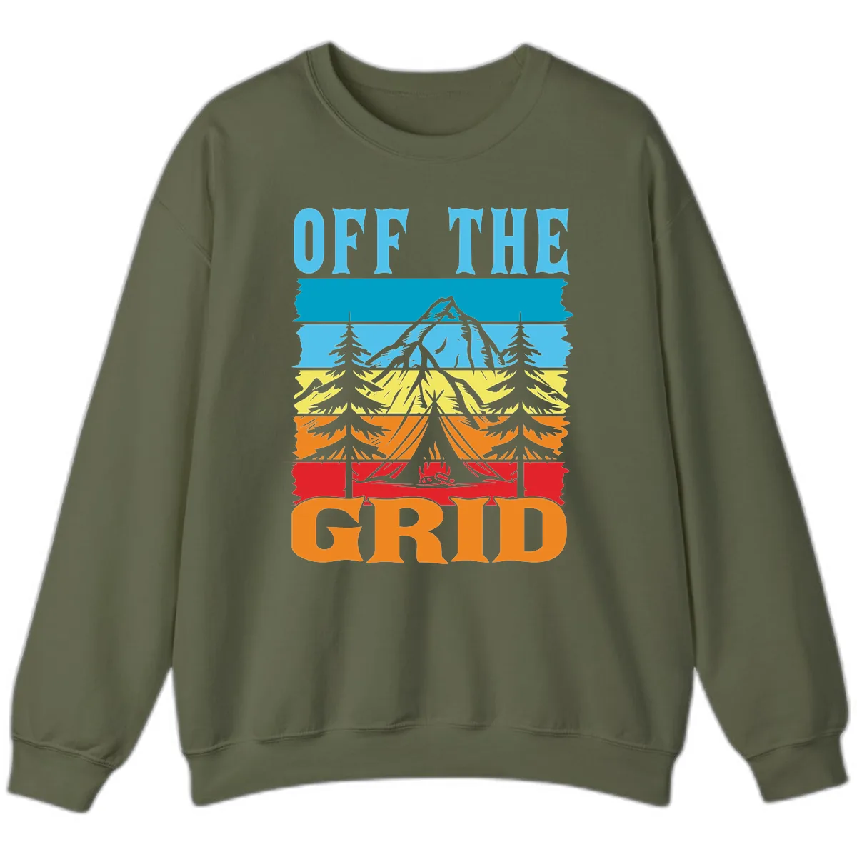 Off The Grid Sweatshirt in Military Green