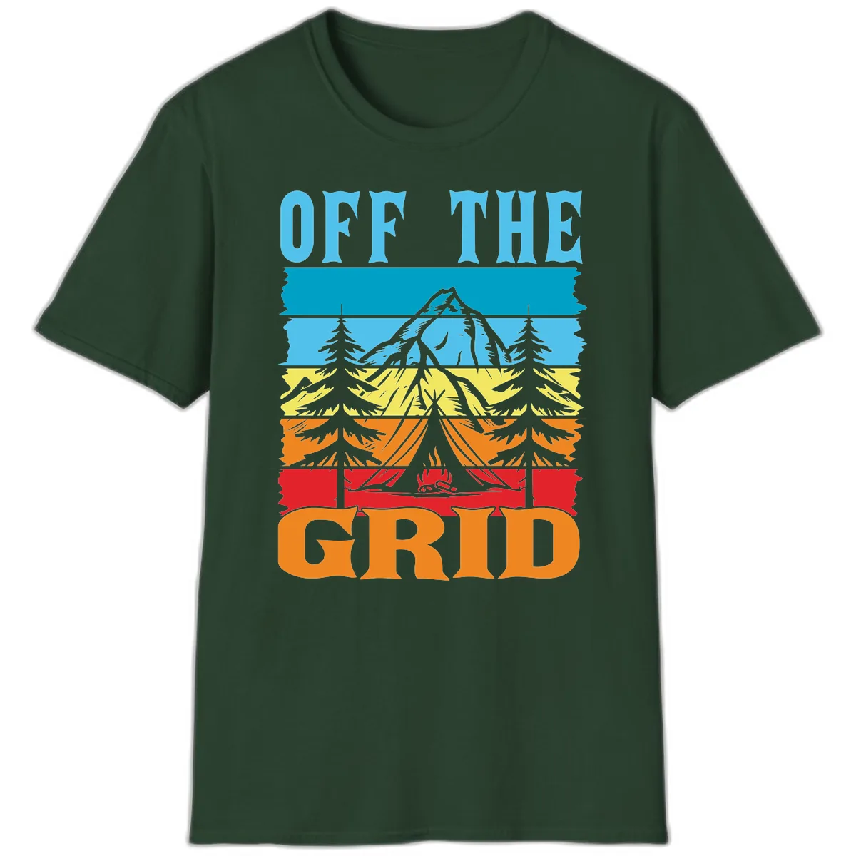Off The Grid T-Shirt in Forest Green