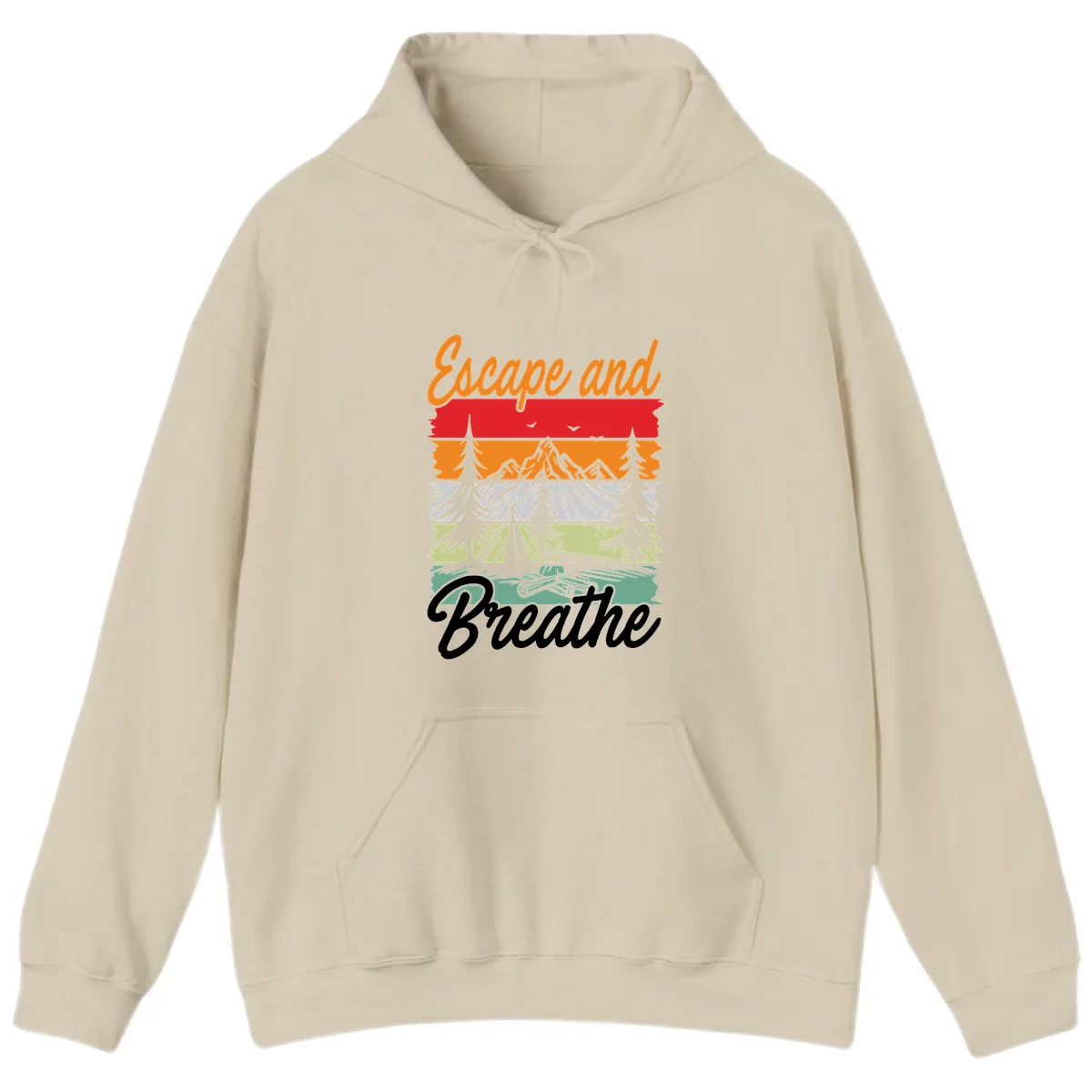 Escape And Breathe Layered Wilderness Hoodie in Sand