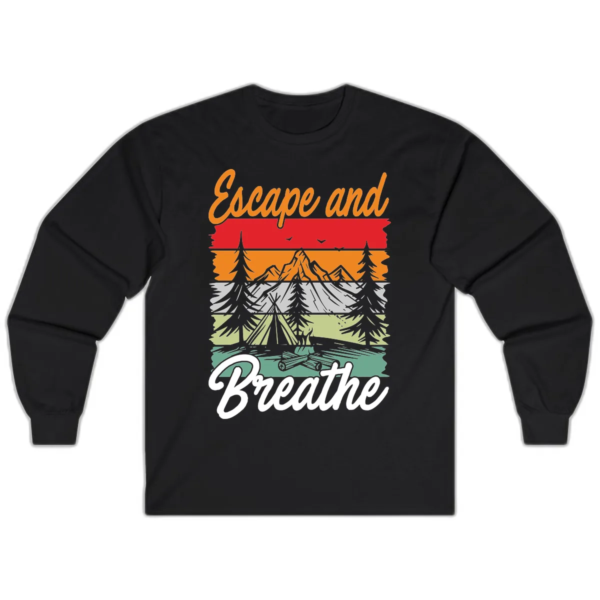 Escape And Breathe Layered Wilderness Long Sleeve in Black
