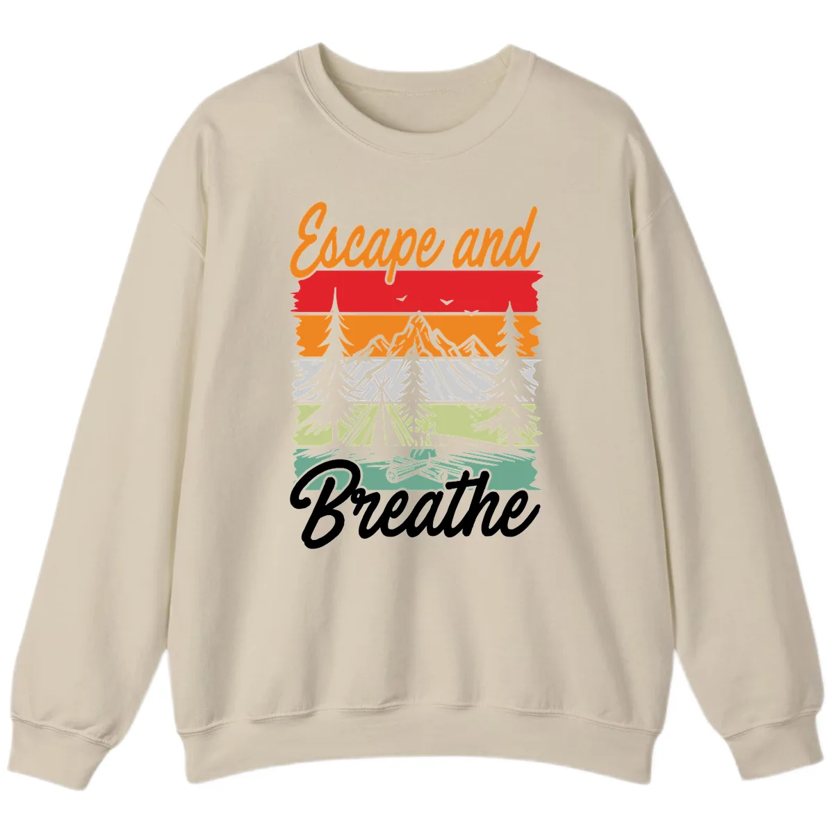Escape And Breathe Layered Wilderness Sweatshirt in Sand