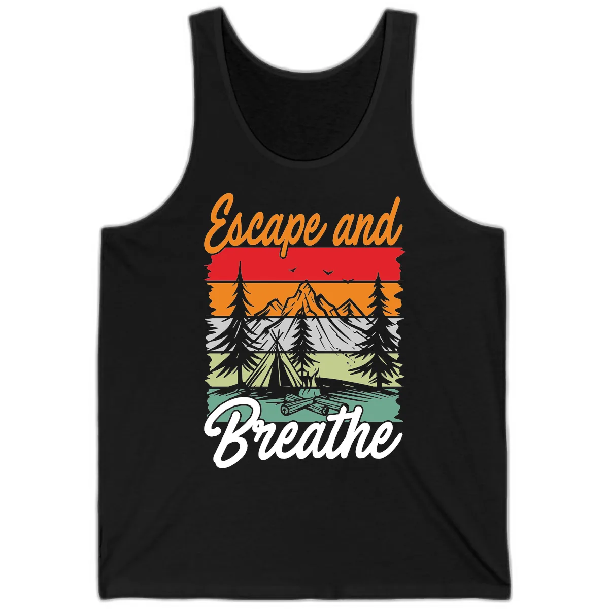 Escape And Breathe Layered Wilderness Tank in Black