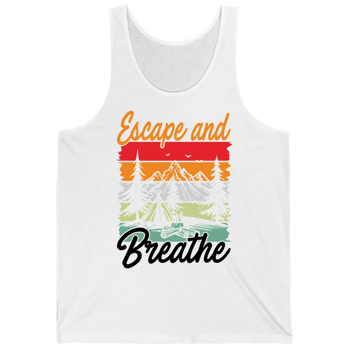 Escape And Breathe Layered Wilderness Tank in White