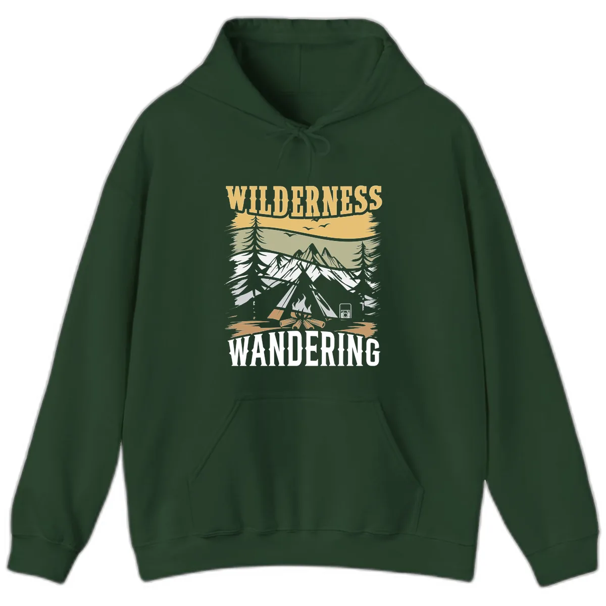 Wilderness Wandering Adventure Hoodie in Forest Green