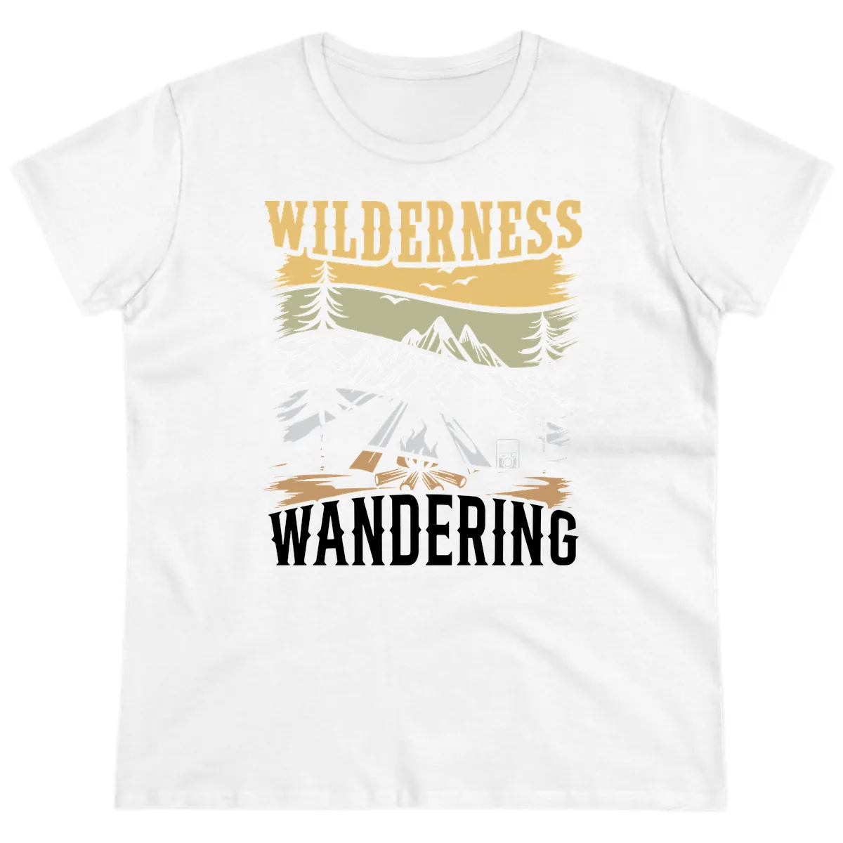 Wilderness Wandering Adventure Ladies Tee in White