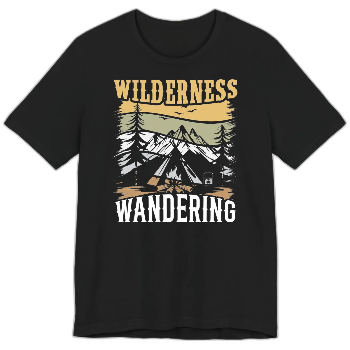 Wilderness Wandering Adventure Premium T-Shirt in Black