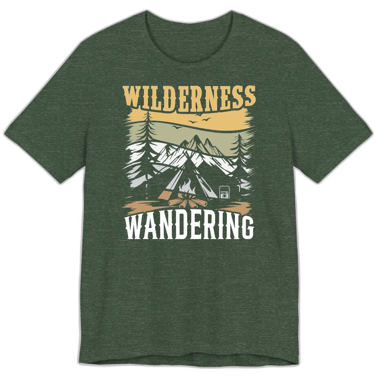 Wilderness Wandering Adventure Premium T-Shirt in Heather Forest