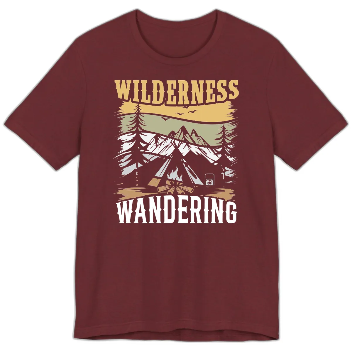 Wilderness Wandering Adventure Premium T-Shirt in Heather Cardinal