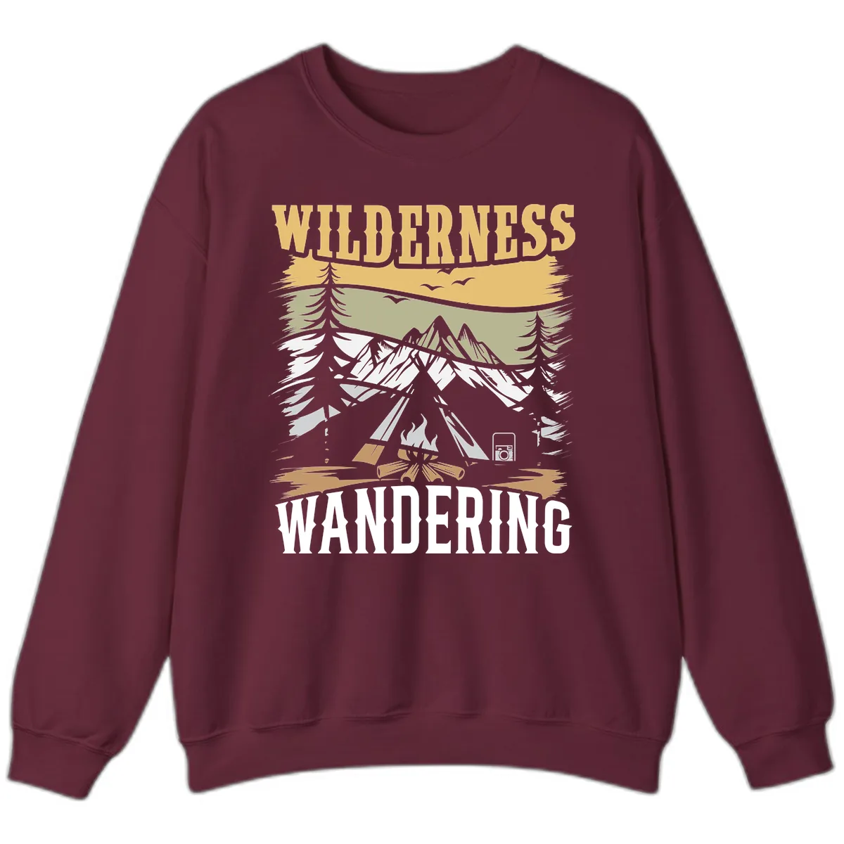 Wilderness Wandering Adventure Sweatshirt in Maroon