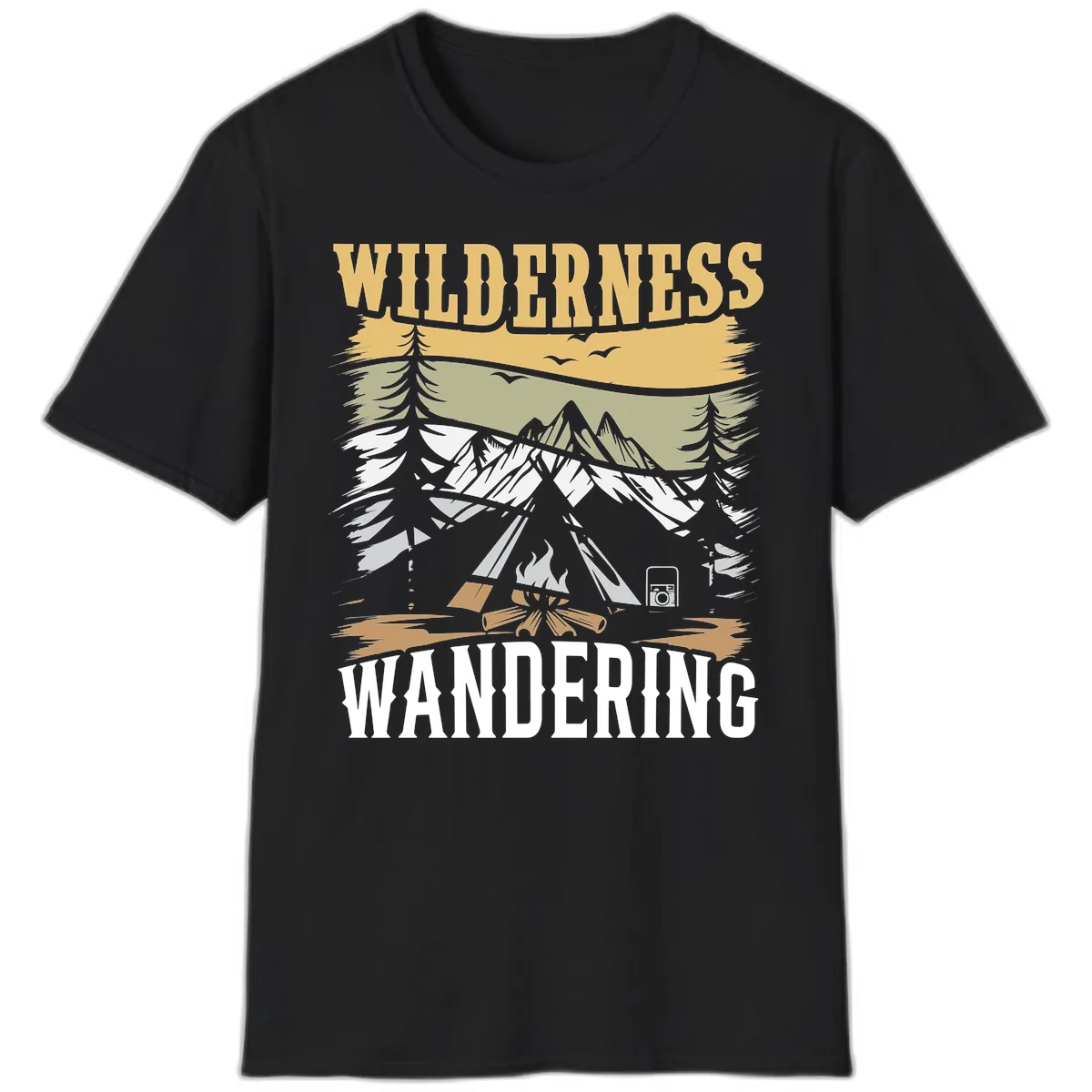 Wilderness Wandering Adventure T-Shirt in Black