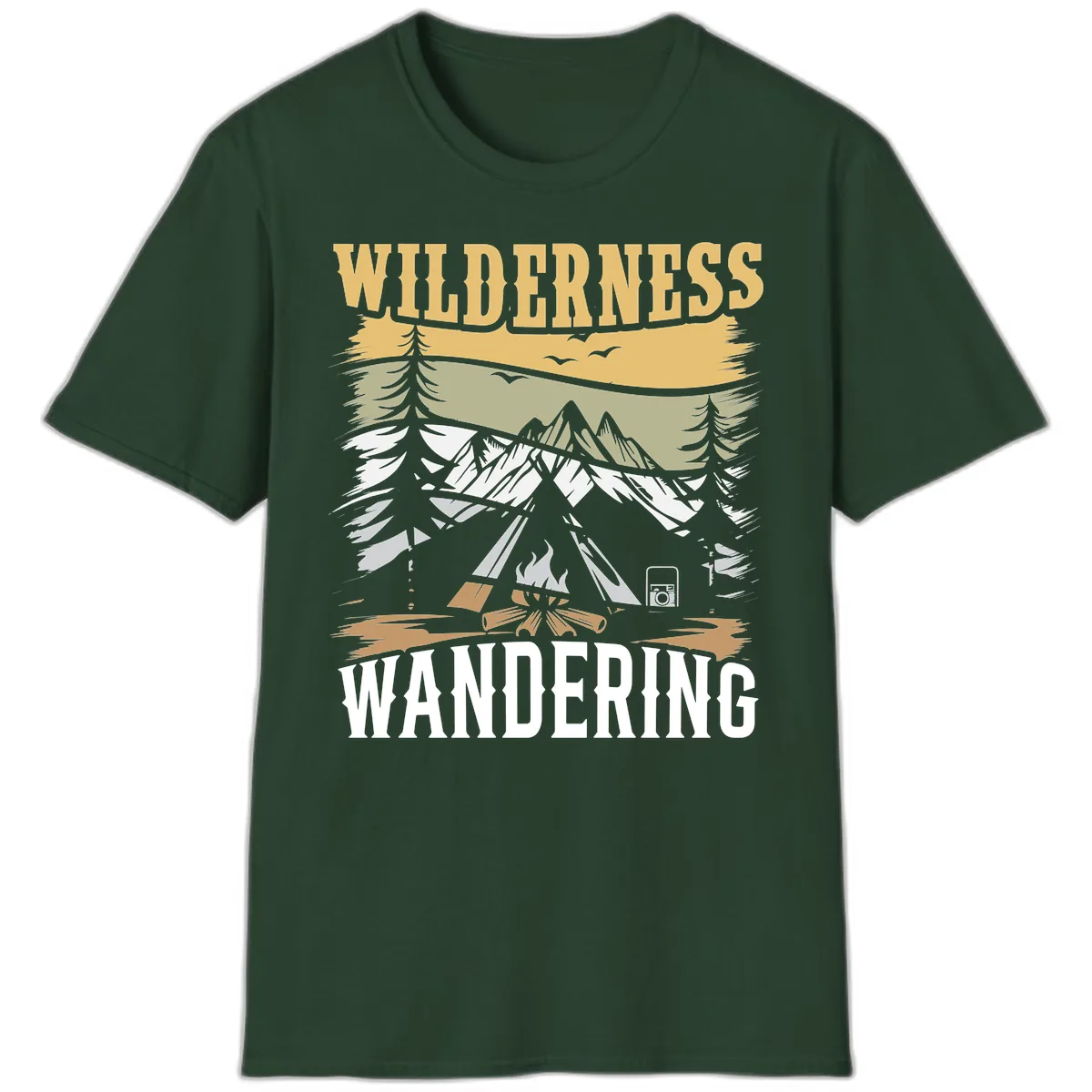 Wilderness Wandering Adventure T-Shirt in Forest Green