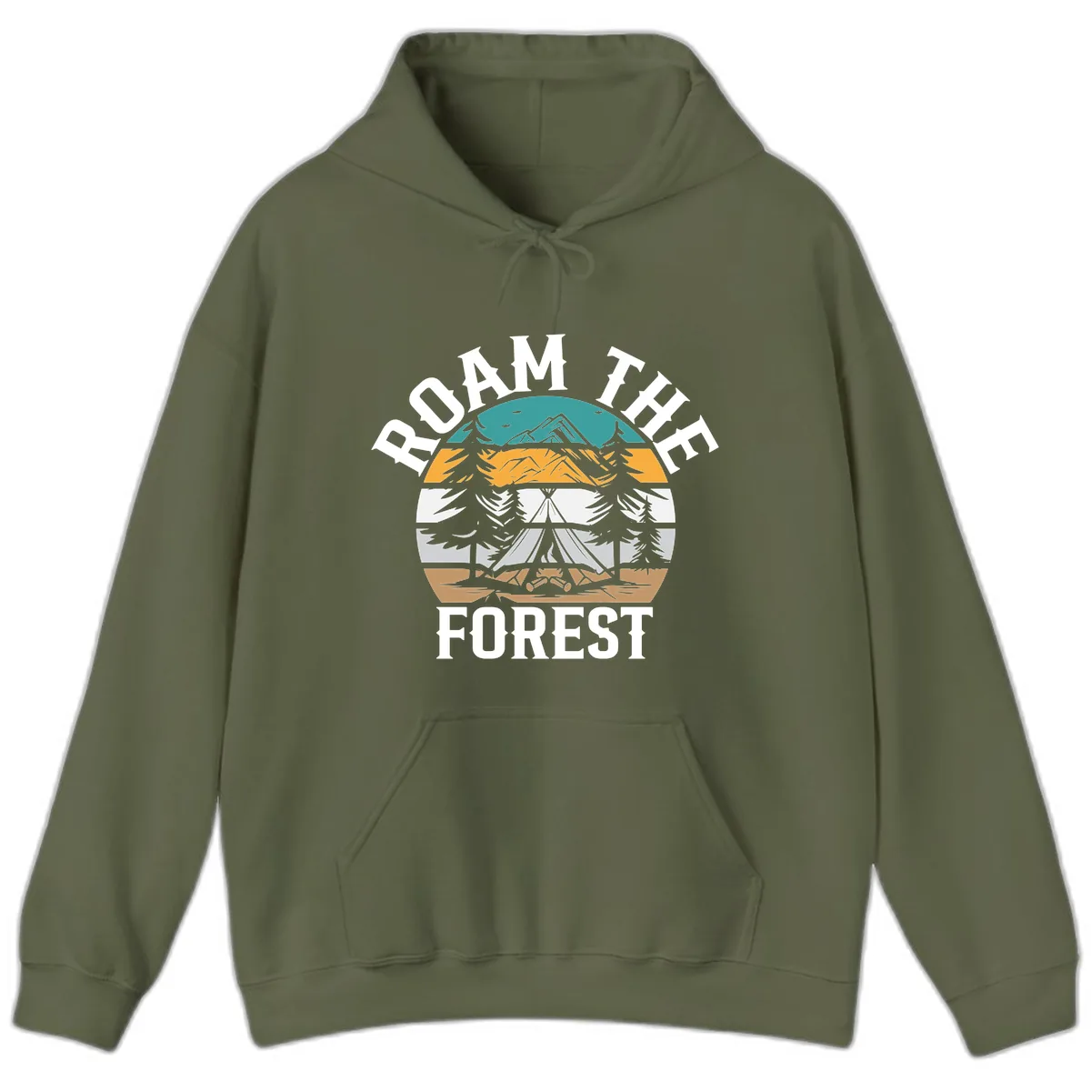 Roam The Forest Hoodie in Military Green