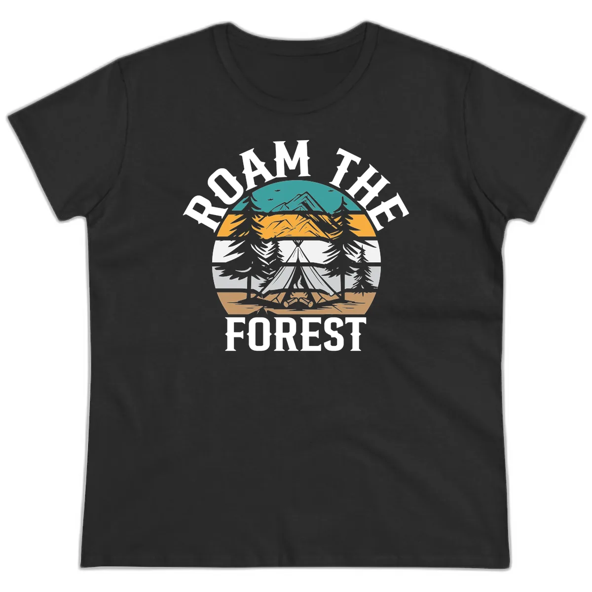 Roam The Forest Ladies Tee in Black