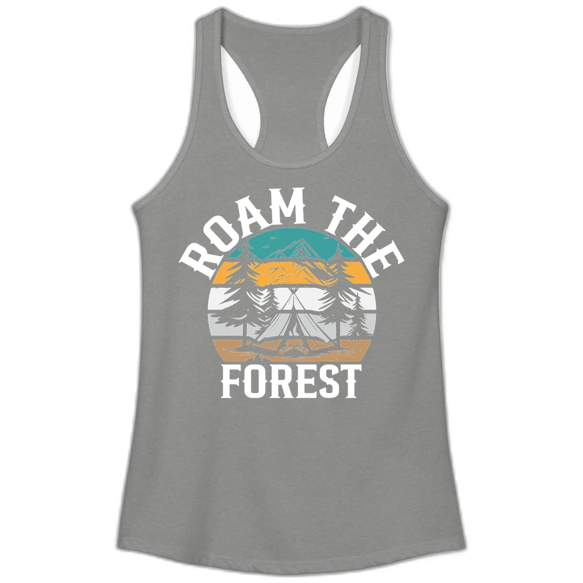 Roam The Forest Ladies Tank in Heather Grey