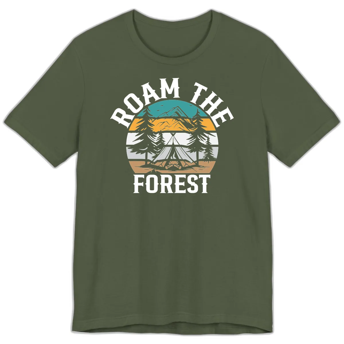 Roam The Forest Premium T-Shirt in Military Green
