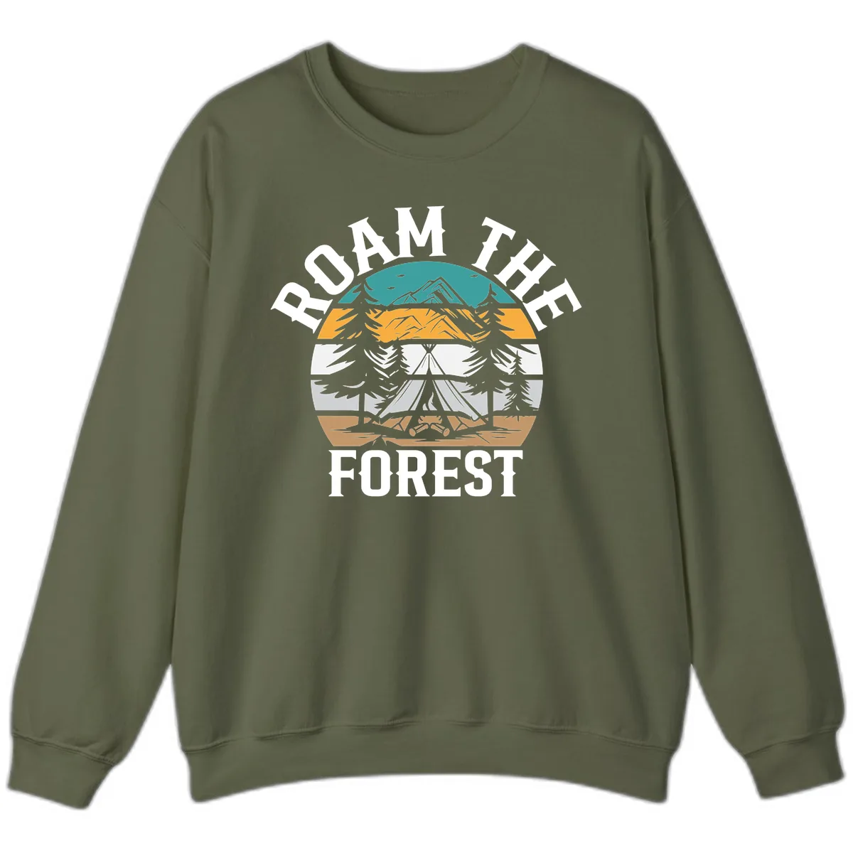 Roam The Forest Sweatshirt in Military Green