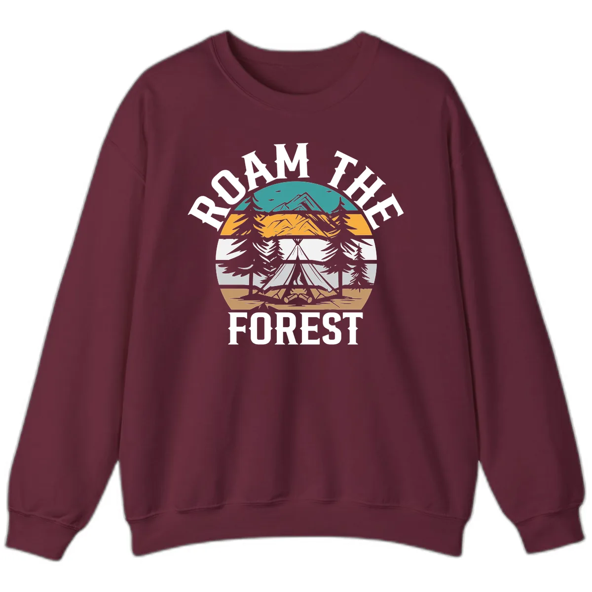 Roam The Forest Sweatshirt in Maroon