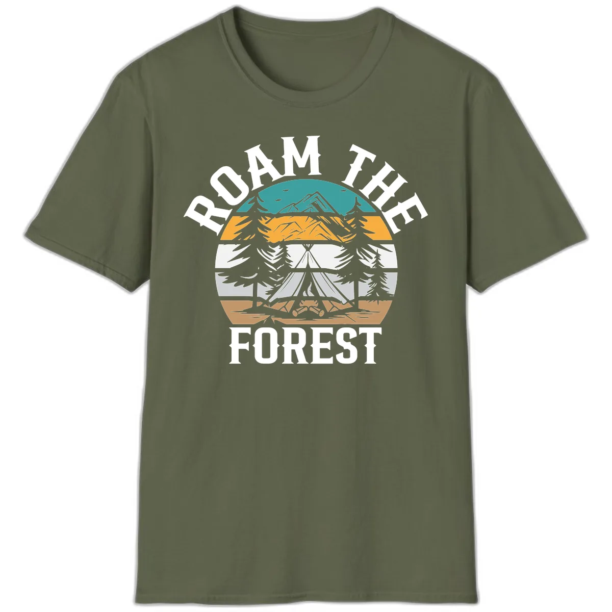 Roam The Forest T-Shirt in Military Green